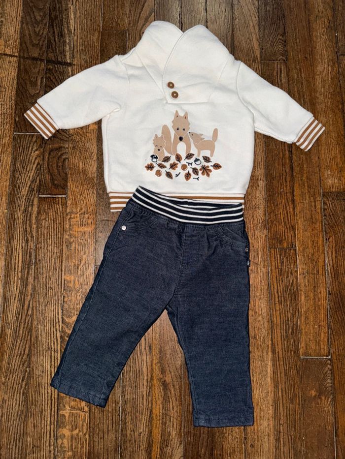 Sweat et pantalon velour obaibi 6 mois