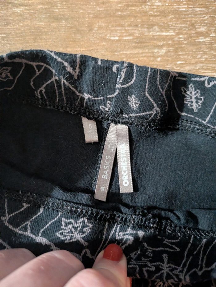 Legging orchestra 5 ans noir et beige dessin motif renard cerf faon - photo numéro 3