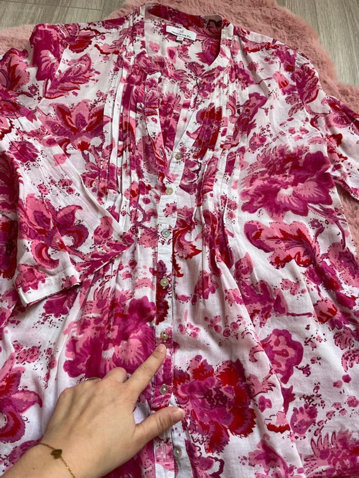 Chemisier fleuri rose été 42 - photo numéro 4