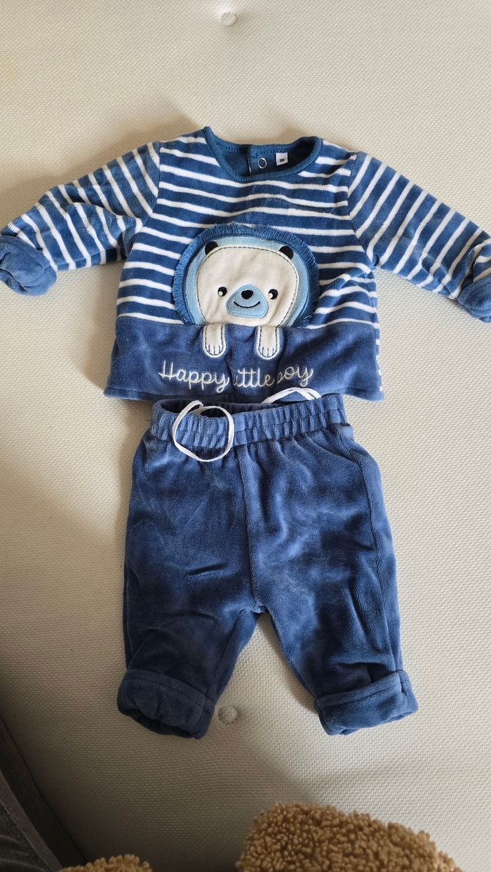 Ensemble pour bébé en velours 1 MOIS