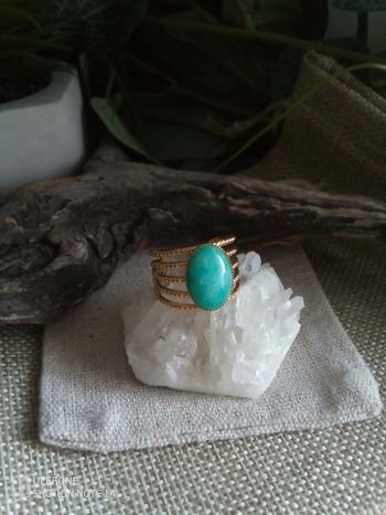 Bague bohème Amazonite pierre naturelle