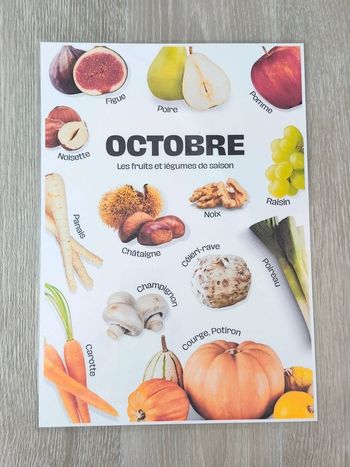 Fruits et légumes de saison pour Octobre