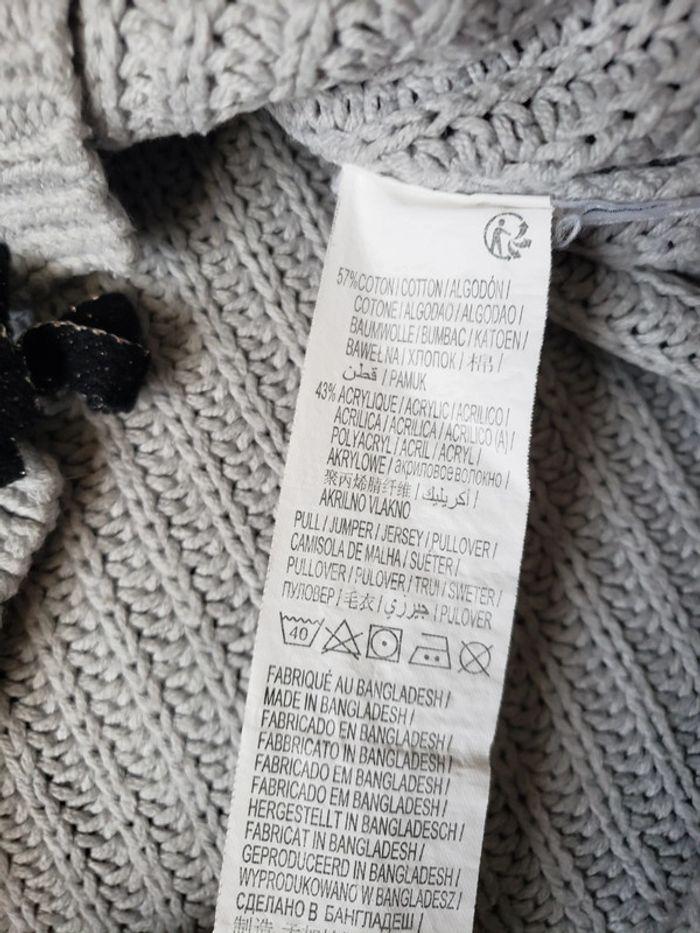 Pull coton fin gris Kiabi taille 12 ans - photo numéro 4