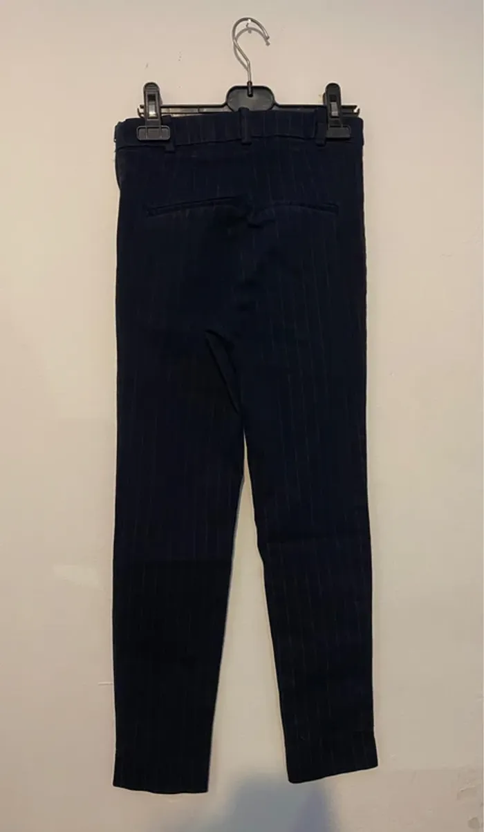 Pantalon bleu lignée gris - photo numéro 2