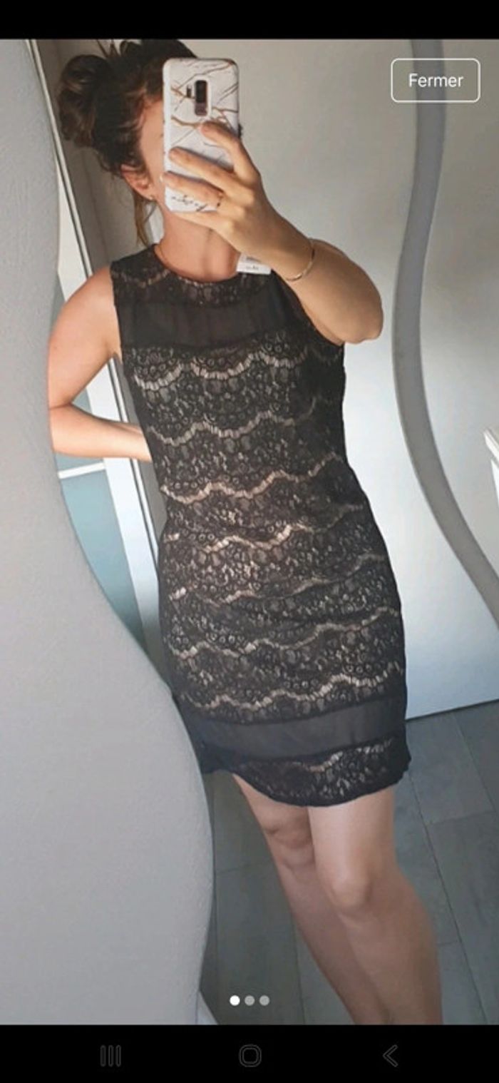 Robe noire dentelle 36 promod etiquetée cocktail cérémonie