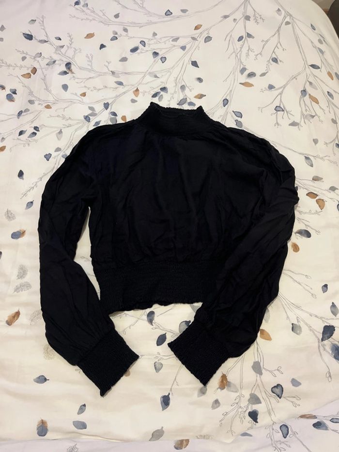 Top fille manches longues noir Tape à l’œil XS