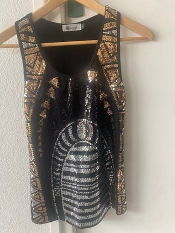 Débardeur noir à sequin TBE taille S