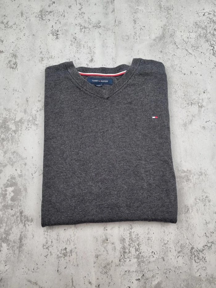 Pull col V Tommy Hilfiger gris, L Hommes - photo numéro 2