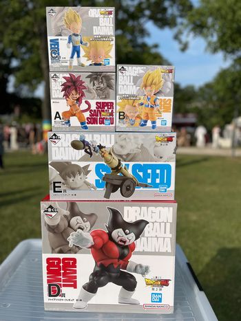 Dragon Ball Daima Ichiban Kuji 5 Figurines Goku SS2, SS4, Vegeta SS3, Giant Gomah, Sky Seed Bandai