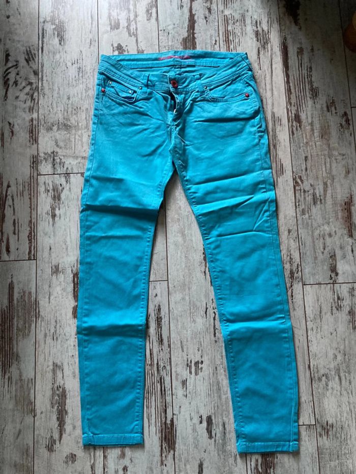 Jean bleu turquoise