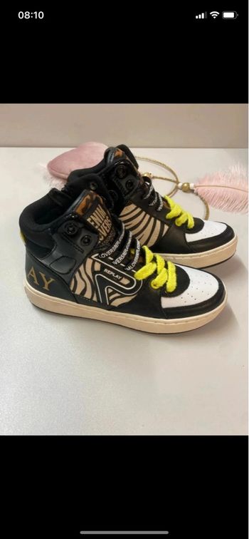 Baskets montantes Replay – Noir, blanc & motif zébré - Taille 31