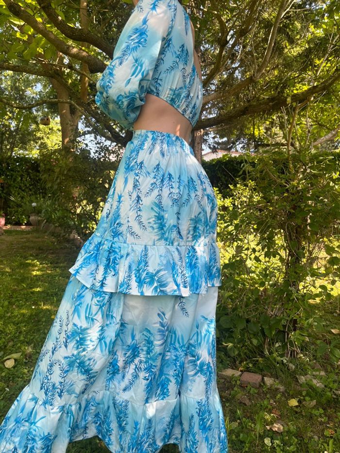 Robe longue dos nu bohème champêtre vintage country western maxi dress - photo numéro 2