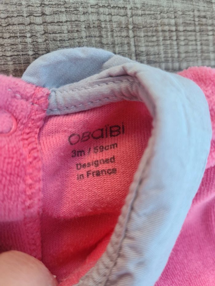 Pyjama velours Obaïbi 3 mois - photo numéro 3
