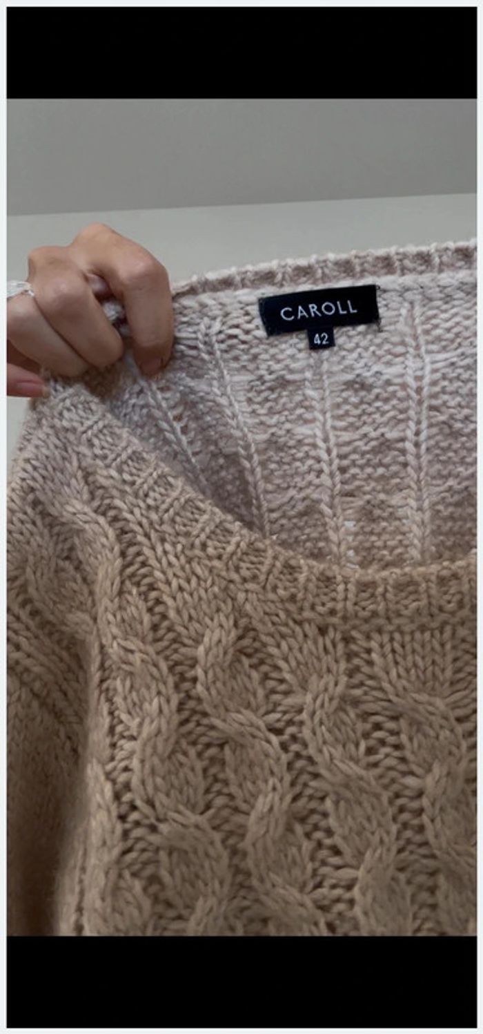 Pull beige Caroll 42 laine et alpaga - photo numéro 2