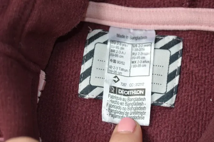 Sweat zippé à capuche Decathlon fille bordeaux rose 24-36 mois - photo numéro 5