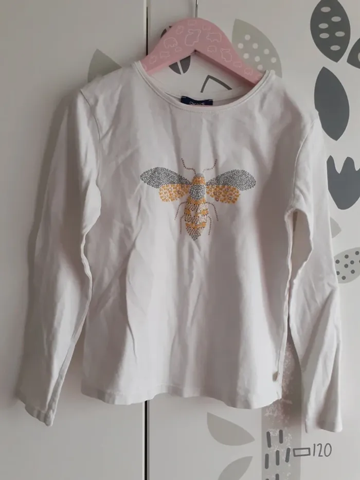 Tee-shirt blanc motif abeille - photo numéro 2