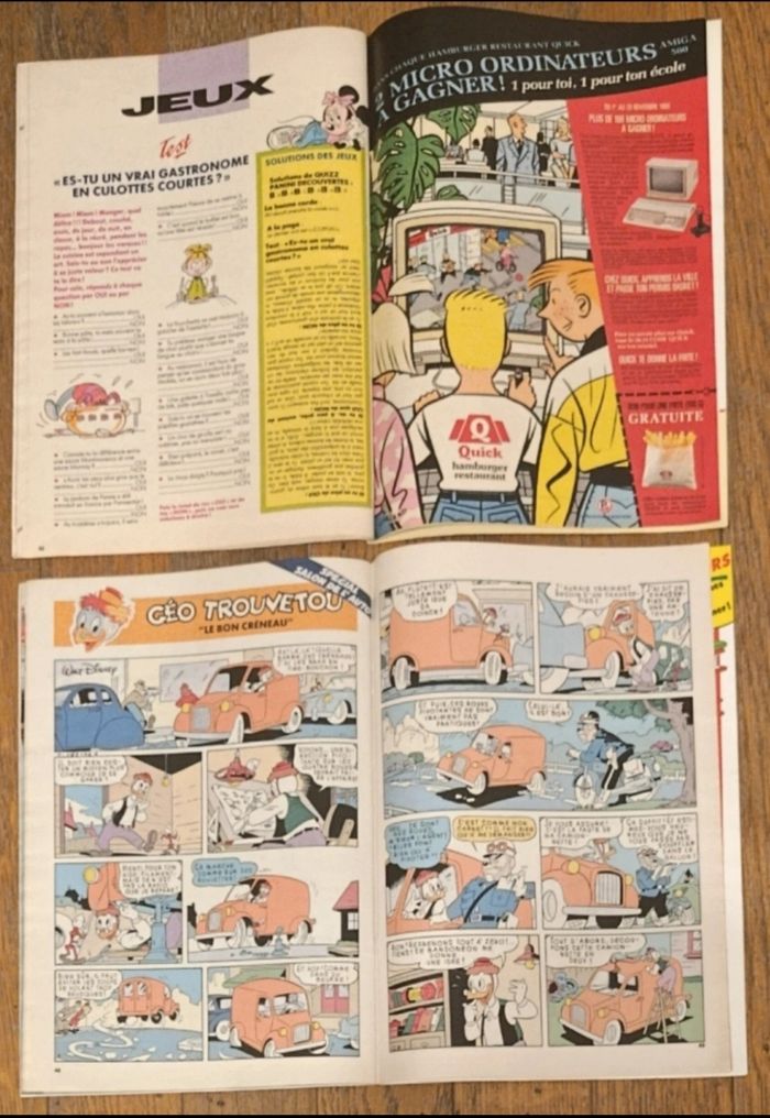 Lot de 2 journaux de Mickey avec Cadeaux vignettes panini découvertes fin 80 début 90 vintage - photo numéro 9