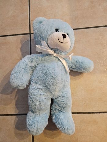 Peluche ours bleu très  doux haut 38cm