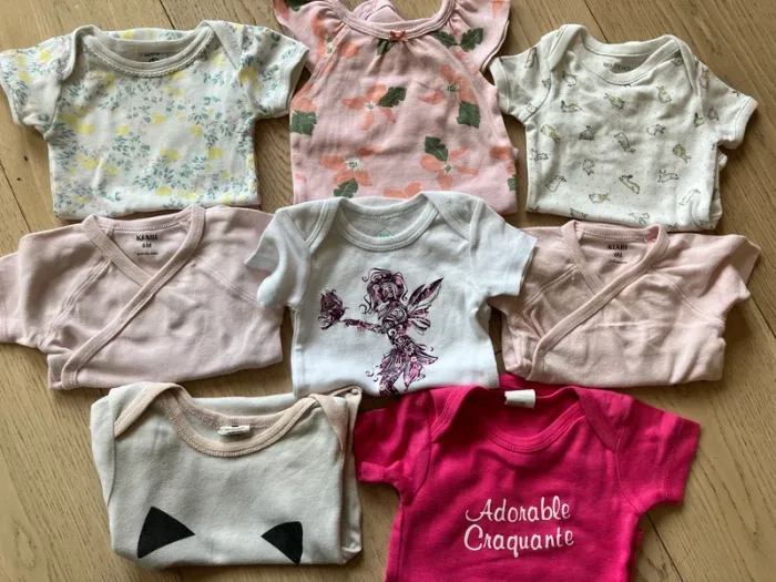 Lot de 8 bodies MC bébé fille 6 mois