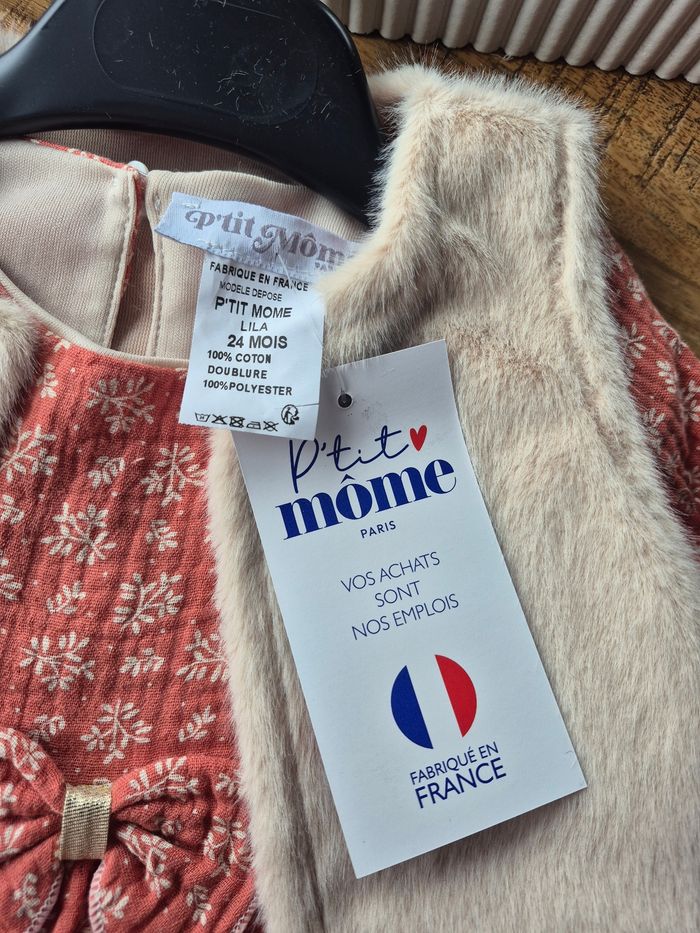 Ensemble Bébé Fille robe et gilet 24 Mois - photo numéro 2