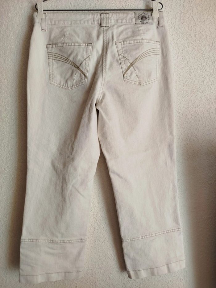 Pantacourt en jean blanc Bianca 42 XL boutons en bas - photo numéro 4