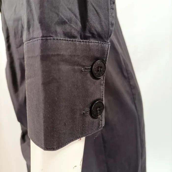 Robe-chemise noire Patrizia Pepe cintrée à poches, manches 3/4, taille 42 A1131 - photo numéro 7