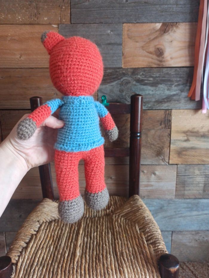 peluche renard crochet fait main tbe - photo numéro 7