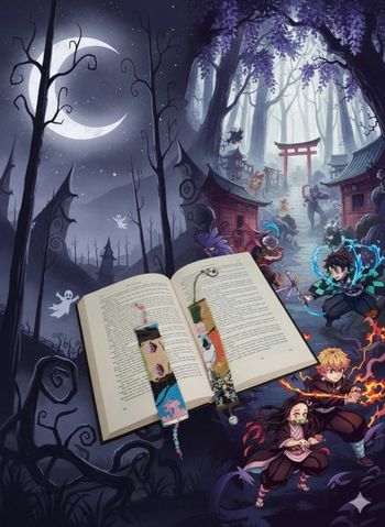 Lot marque page demon slayer et jack skellington