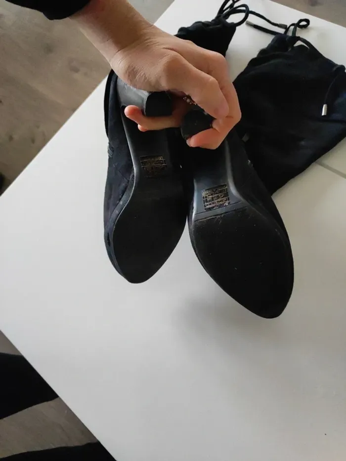 Botte noire femme 38 talon - photo numéro 10