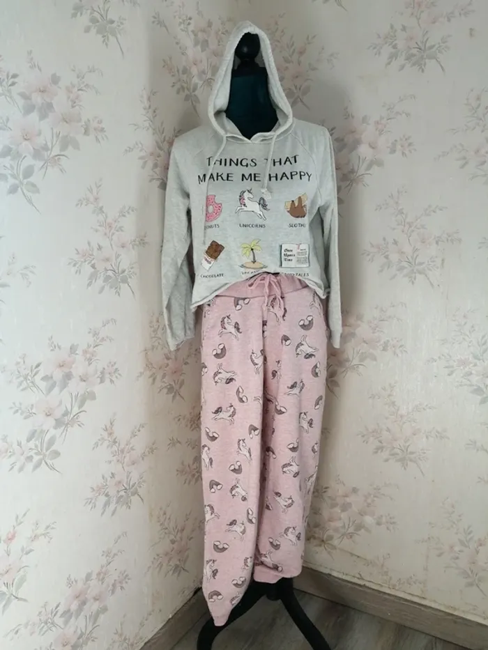 Ensemble de pyjama pantalons motifs licorne et sweat / fbsister / (M-L) - photo numéro 13