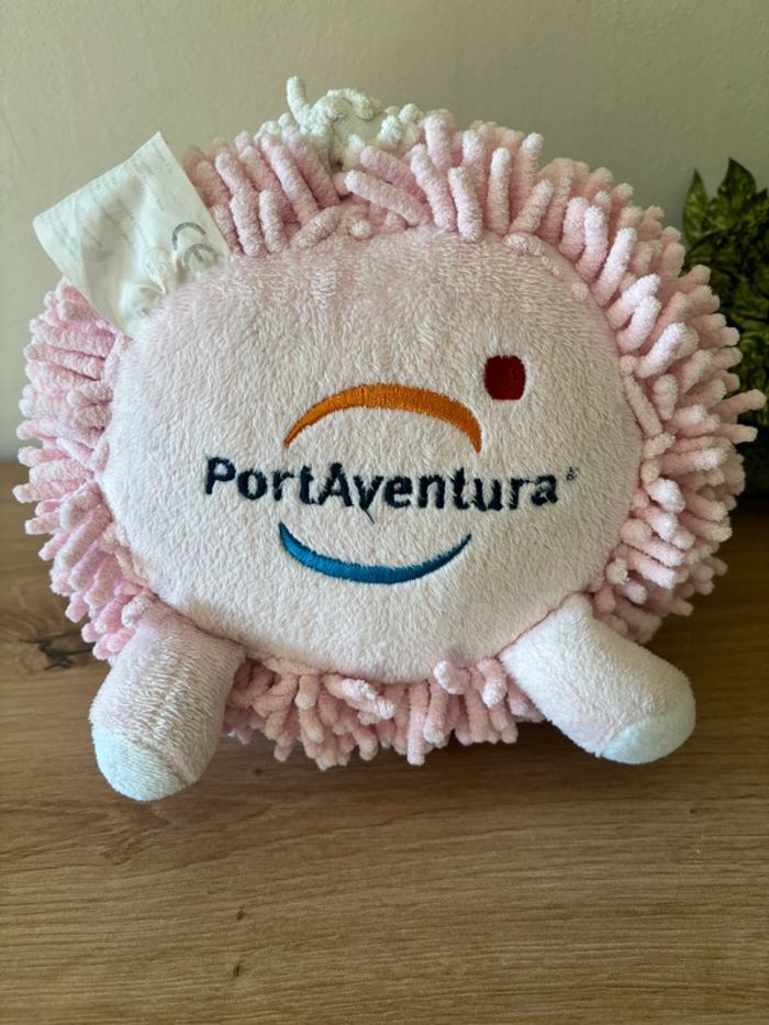 Doudou lapin boule rond rose blanc port aventura - photo numéro 3