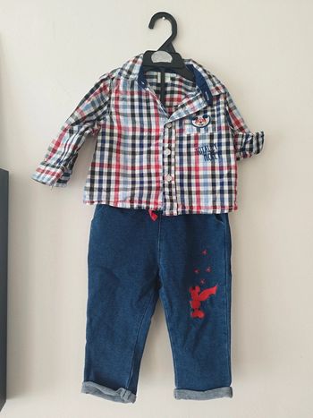 Ensemble chemise jean bébé garçon 9 mois