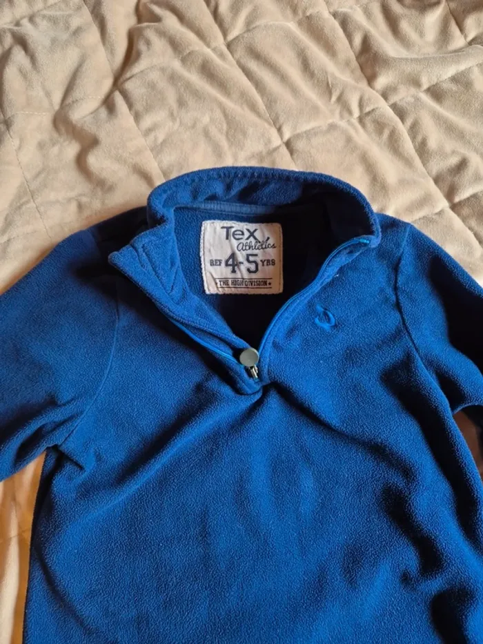 Pull polaire bleu avec ouverture au cou zippé - photo numéro 4