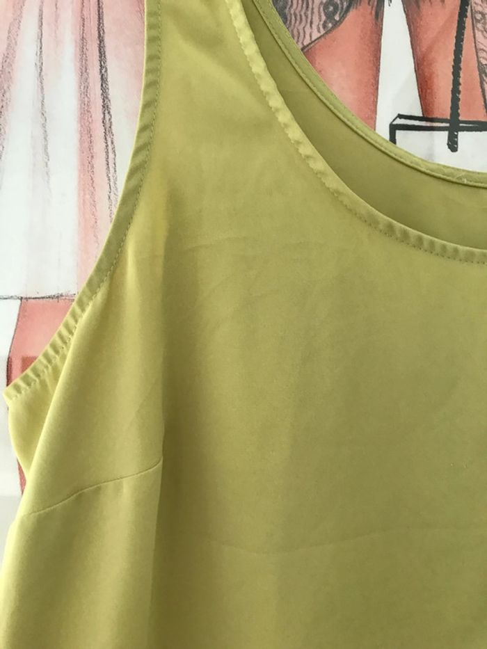 Débardeur top satiné vert anis XL - photo numéro 3