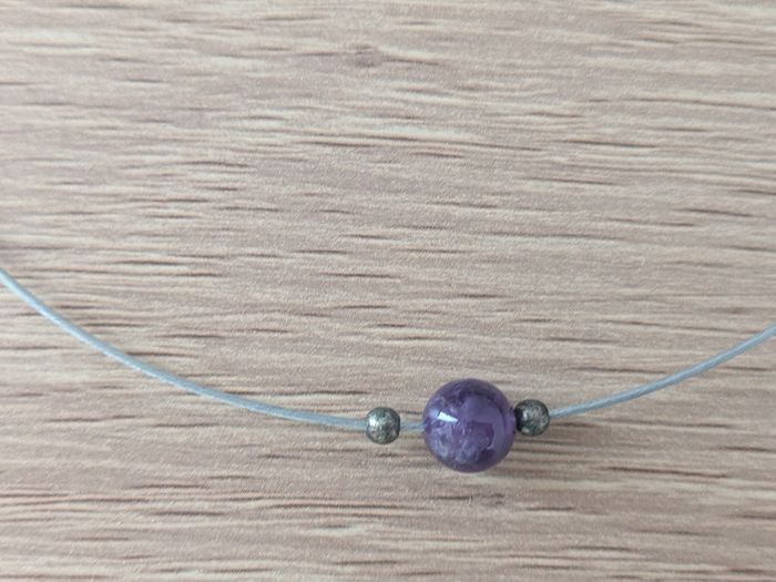 Collier fantaisie perle violette femme - photo numéro 2