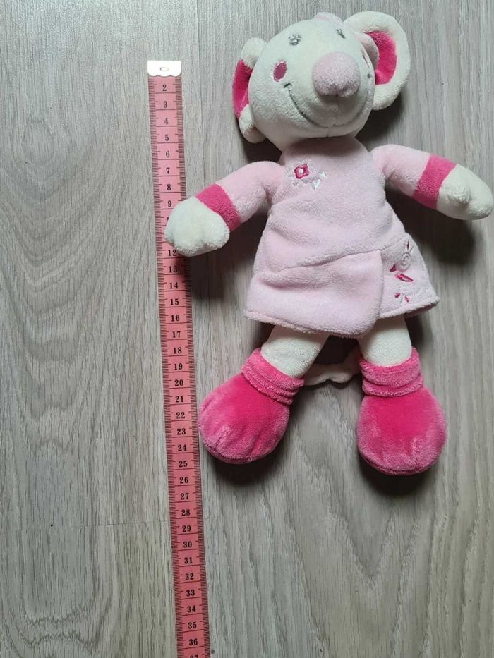 Peluche doudou enfant souris rose gemo vetir - photo numéro 5
