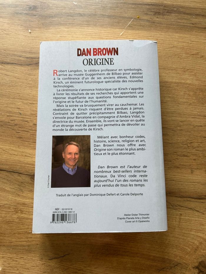Livre Dan Brown - Origine - photo numéro 2