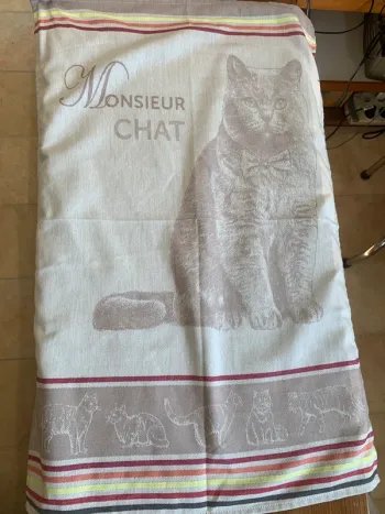 Torchon / essuie mains motif chat