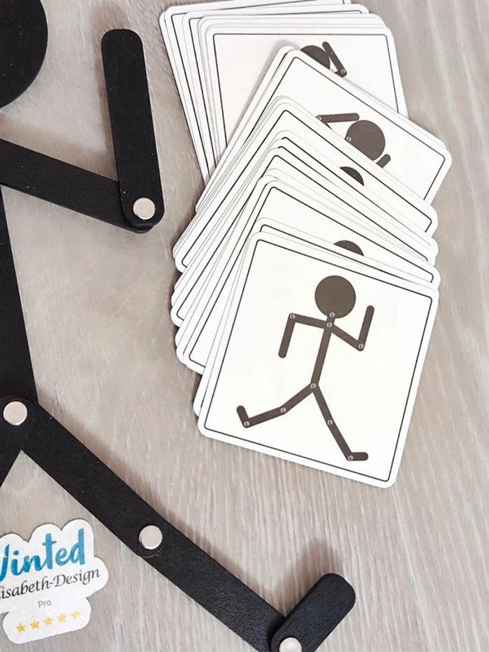 Jeu Montessori cartes de motricité fine Wooden Man - photo numéro 4