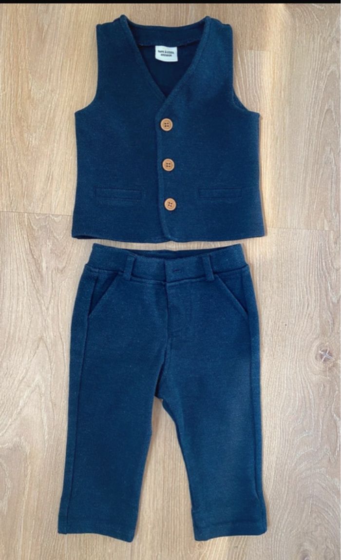 Ensemble chic bébé garçon bleu marine Tape à l’œil 6 mois - photo numéro 3