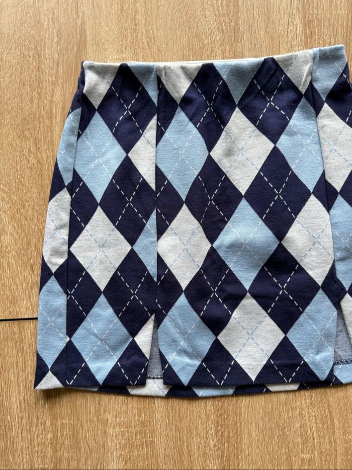 Jupe courte moulante bleu blanc H&M taille 34 XS - photo numéro 2