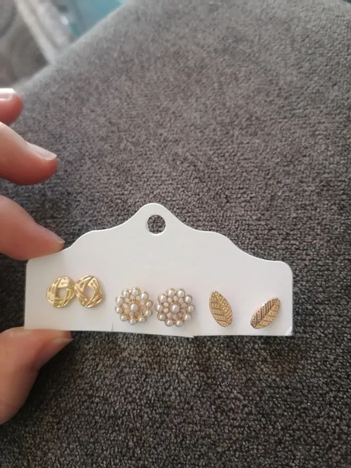 Lot de 3 paires de boucles d'oreilles fantaisie neuves Shein