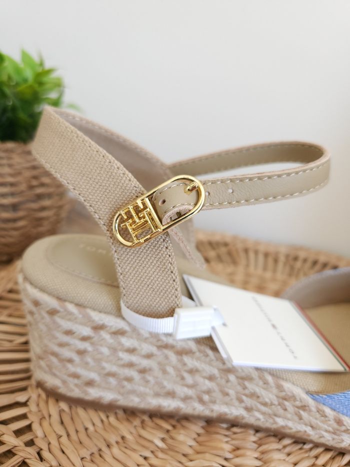 Espadrilles compensées à bride cheville en chambray Tommy Hilfiger Pointure 39 - photo numéro 7