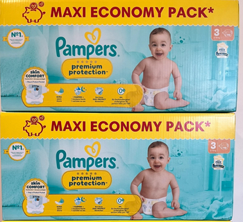 Pack de 224 couches Pampers premium protection taille 3