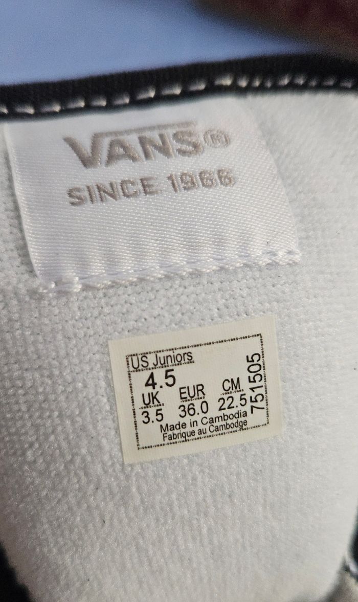 Baskets Vans Knu Skool femme cuir noire et blanche taille 36 - photo numéro 5