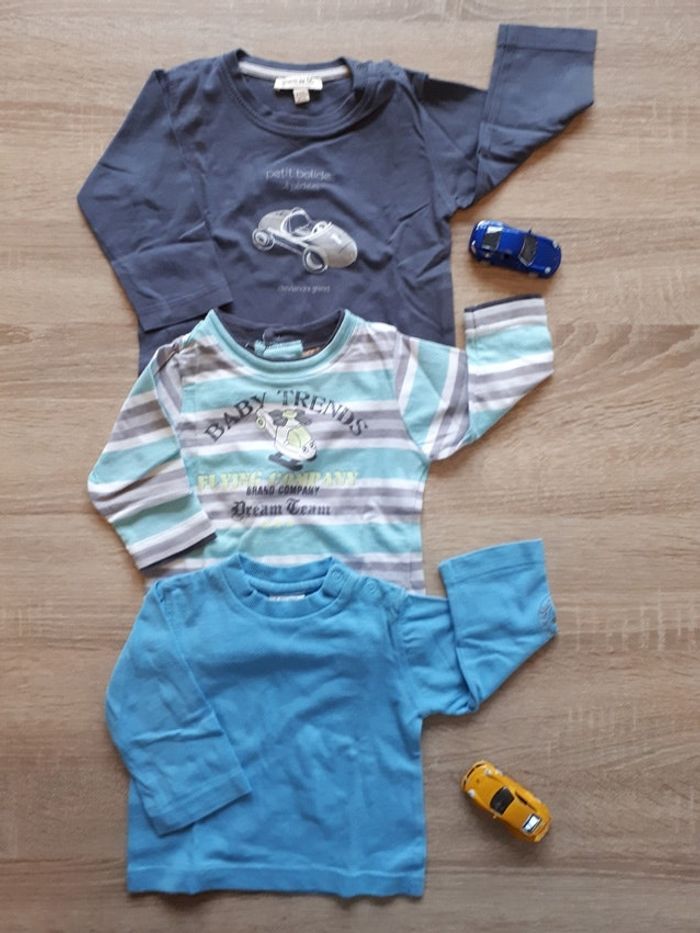 Lot de 3 t shirts manches longues 6 mois