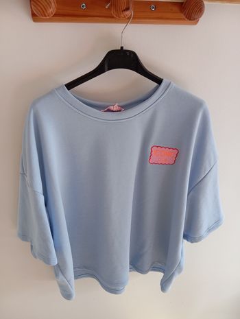 Sweat t shirt íconic brodé bleu taille L XL 