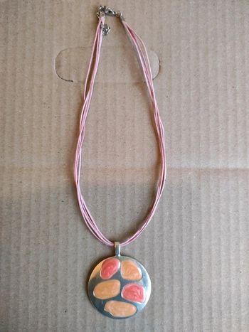 Pendentif argent et orangé