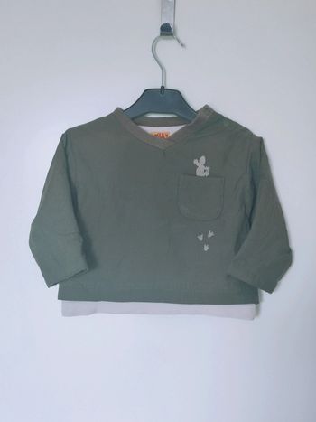 Sweat vert foncé kaki blanc effet 2 en 1 tee-shirt Kenya Tout Compte Fait