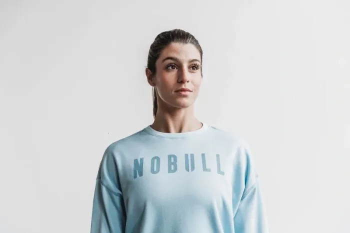 Pull Nobull bleu ciel M femme - photo numéro 7